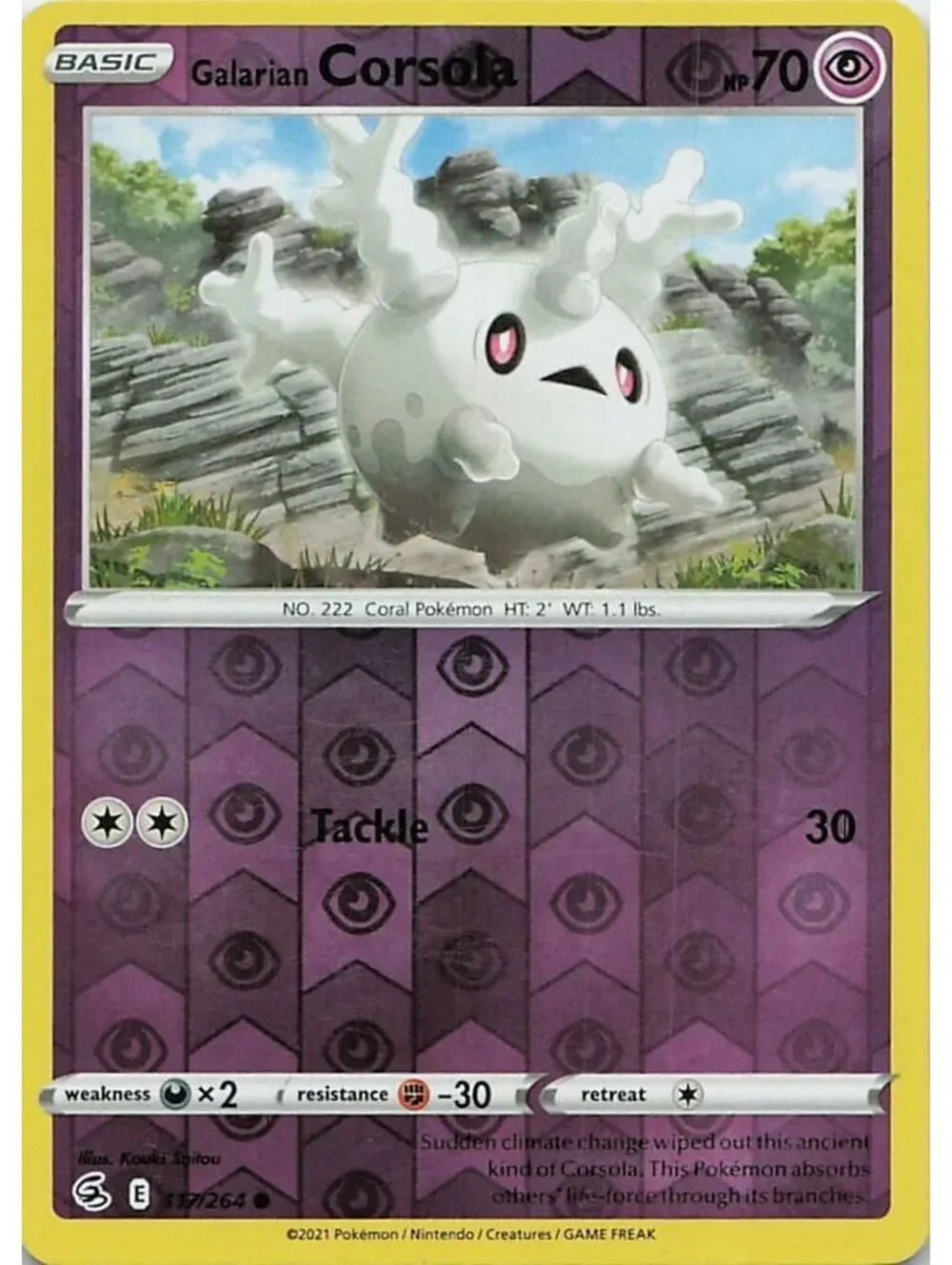 galarian corsola pokemon card - SV049/SV122 Shiny Holo Rare Weakness Darkness 2 Resistance Fighting Galarian Corsola Shining Fates Pokemon